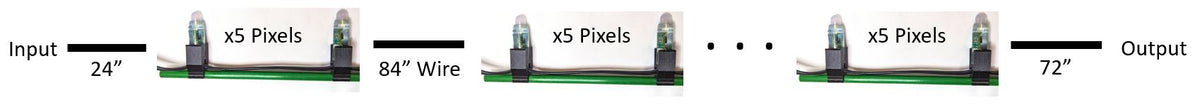 Peace Stake Pixels - 5 Count x 5 Stakes - 25 Total WS2811 Smart Pixels - 12v - Bullet - Resistor - xConnect - Black