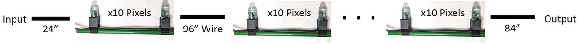 Peace Stake Pixels - 10 Count x 5 Stakes - 50 Total WS2811 Smart Pixels - 12v - Bullet - Resistor - xConnect - Black