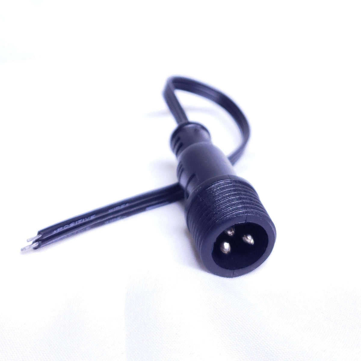 Pigtails - 3 Core - 8in - Flat Wire - Black