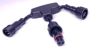 Power Tee - xConnect - 3-2-3 Core (Male - Female - Female) - Round Wire - Black (Short Pigtails)