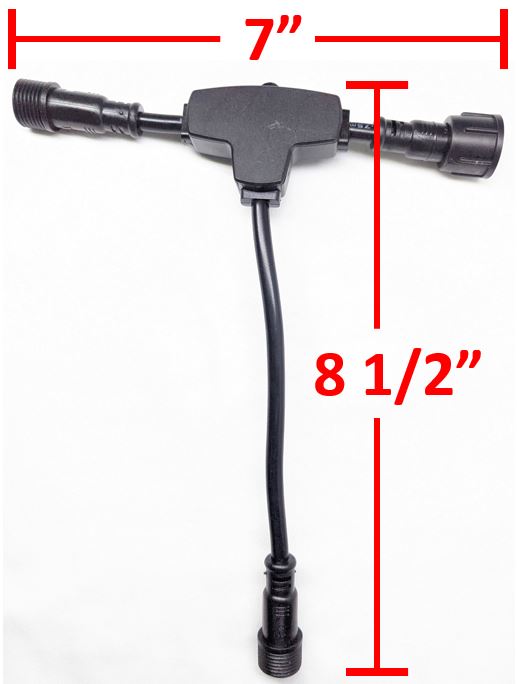 Power Tee - xConnect - 3-3-3 Core (Male - Male - Female) - Round Wire - Black (Hybrid Pigtails)