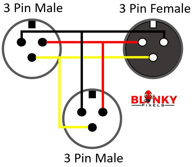 Power Tee - xConnect - 3-3-3 Core (Male - Male - Female) - Round Wire - Black (Short Pigtails)