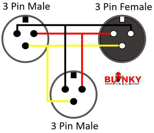Power Tee - xConnect - 3-3-3 Core (Male - Male - Female) - Round Wire - Black (Hybrid Pigtails)