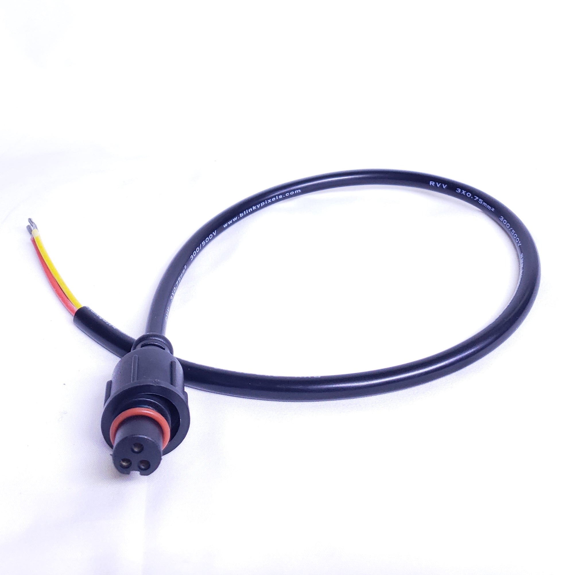 Pigtail (Female) - xConnect - 3 Core - 20in / 0.5m - Round Wire - Black