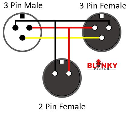 Power Tee - xConnect - 3-2-3 Core (Male - Female - Female) - Round Wire - Black (Short Pigtails)