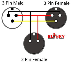 Power Tee - xConnect - 3-2-3 Core (Male - Female - Female) - Round Wire - Black (Short Pigtails)