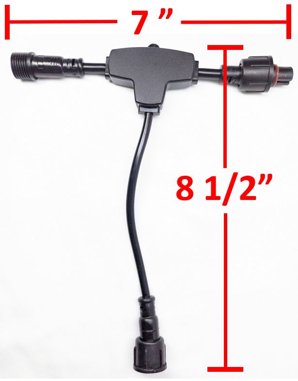 Power Tee - xConnect - 3-2-3 Core (Male - Female - Female) - Round Wire - Black (Hybrid Pigtails)