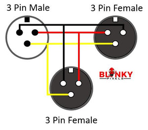 Power Tee - xConnect - 3-3-3 Core (Male - Female - Female) - Round Wire - Black (Short Pigtails)